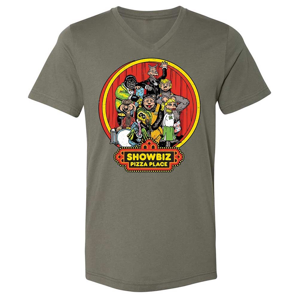 Unisex V-Neck T-Shirt - B89VCUJU - Military Green - 11