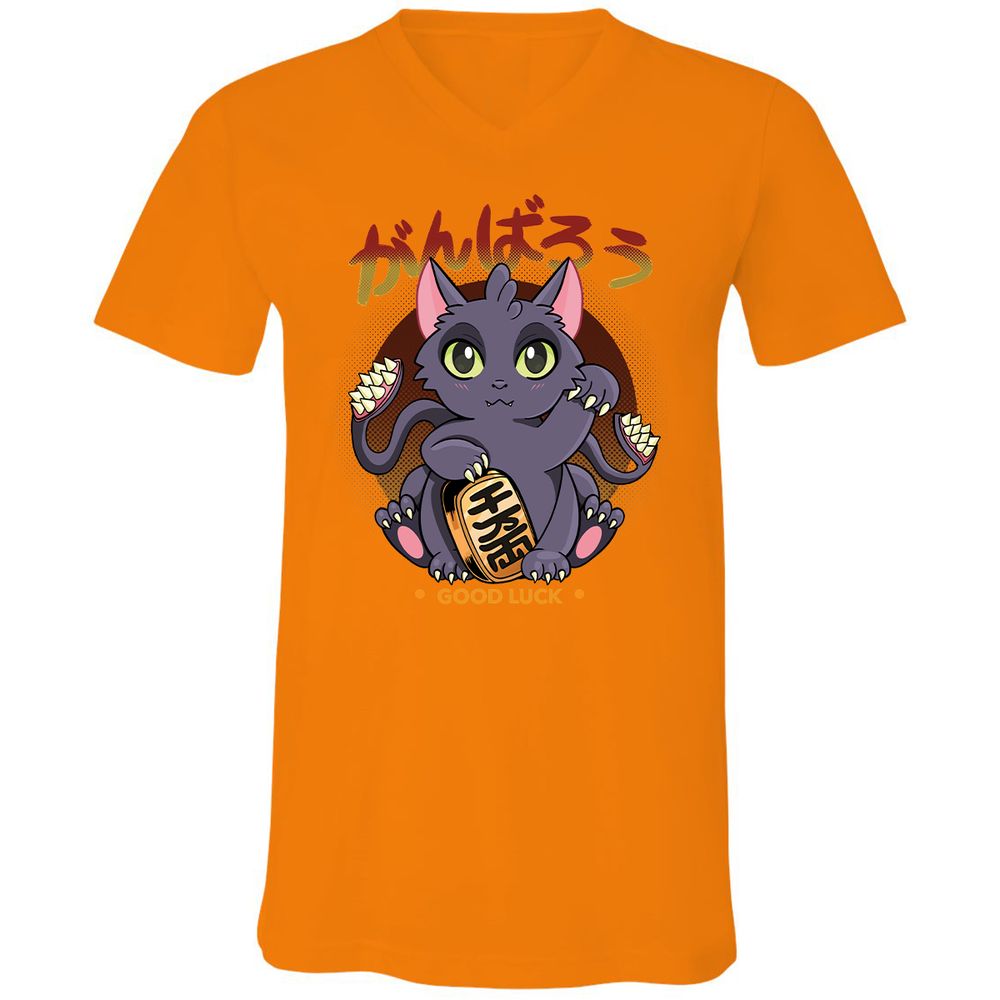 Unisex V-Neck T-Shirt - Z8XMDYM5 - Orange - 11