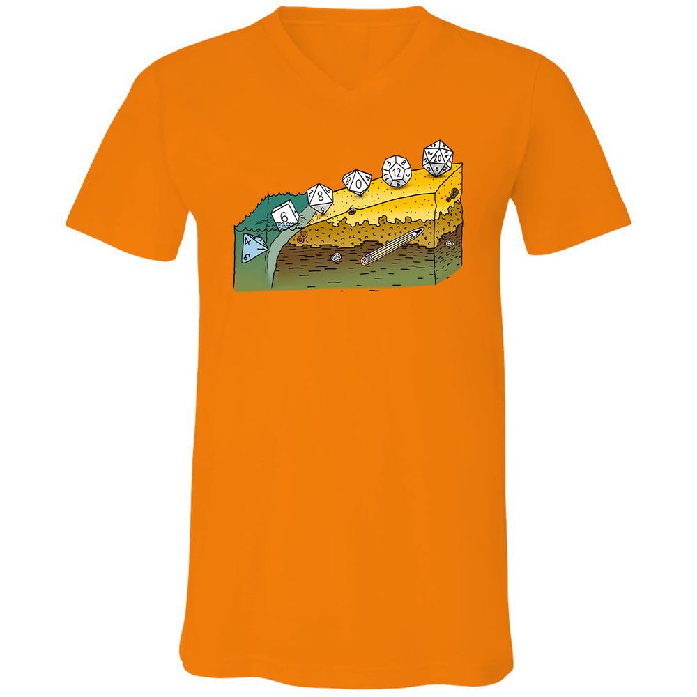 Unisex V-Neck T-Shirt - 4EH3C291 - Orange - 11