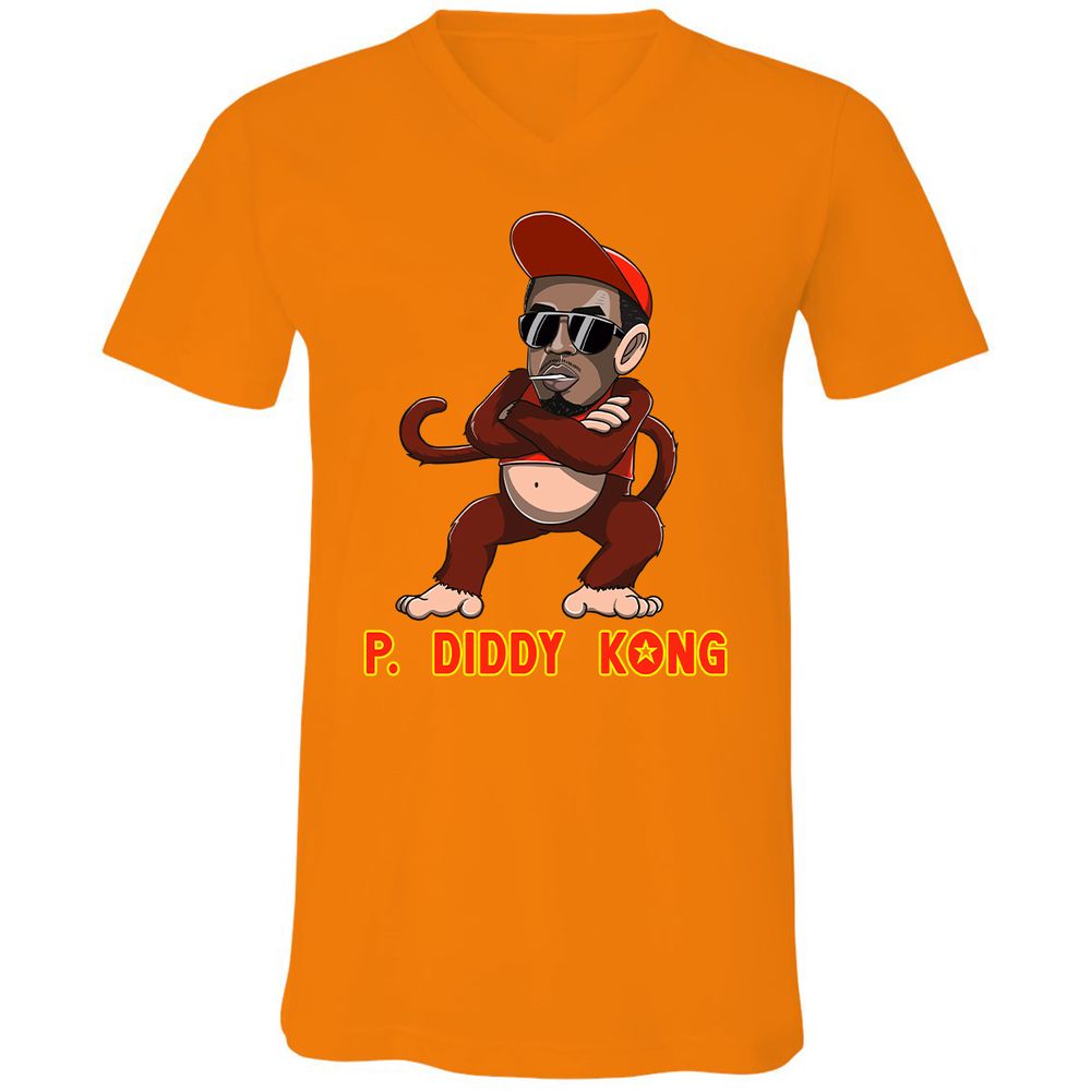 Unisex V-Neck T-Shirt - 9TQ1A26L - Orange - 11