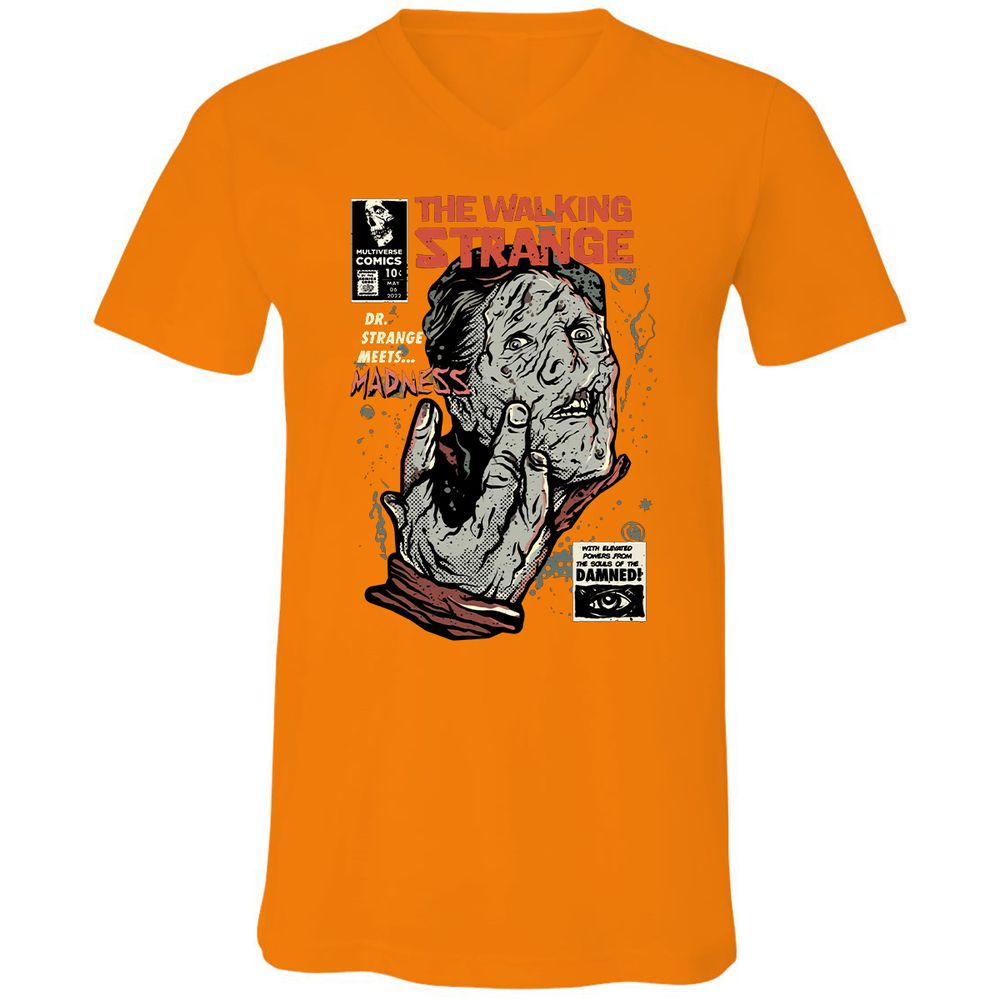 Unisex V-Neck T-Shirt - 4YK7WBK8 - Orange - 11