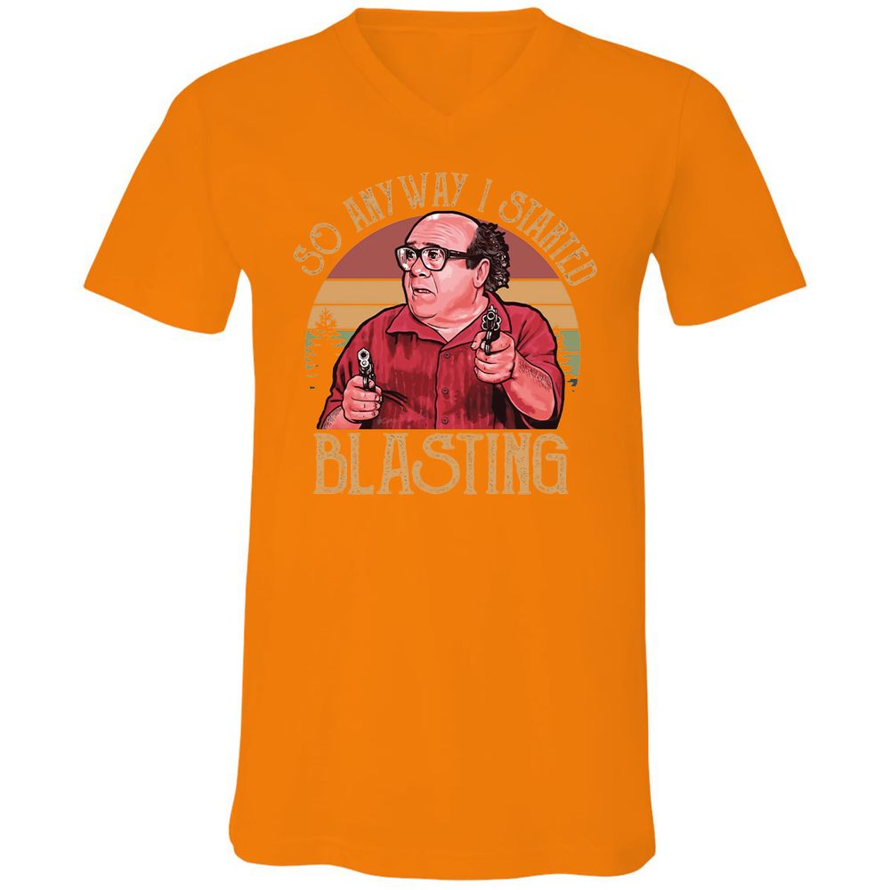 Unisex V-Neck T-Shirt - GW1T7WXJ - Orange - 11