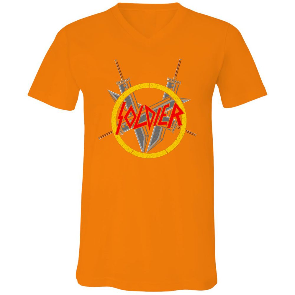 Unisex V-Neck T-Shirt - W4ZU91M4 - Orange - 11