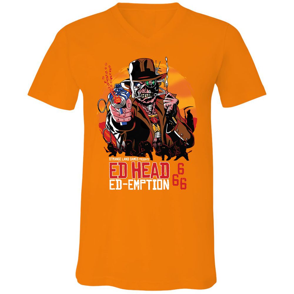 Unisex V-Neck T-Shirt - NLY45N7V - Orange - 11