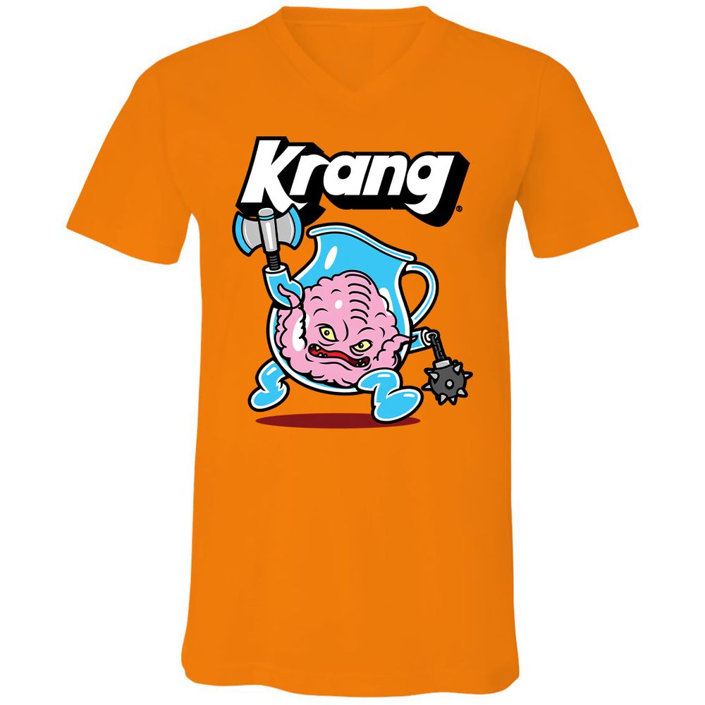 Unisex V-Neck T-Shirt - 8E6ZC95S - Orange - 11