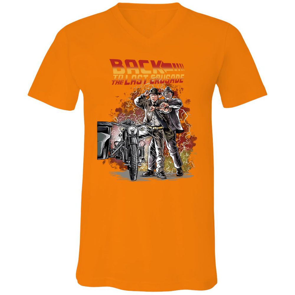 Unisex V-Neck T-Shirt - 7P1R84R6 - Orange - 11