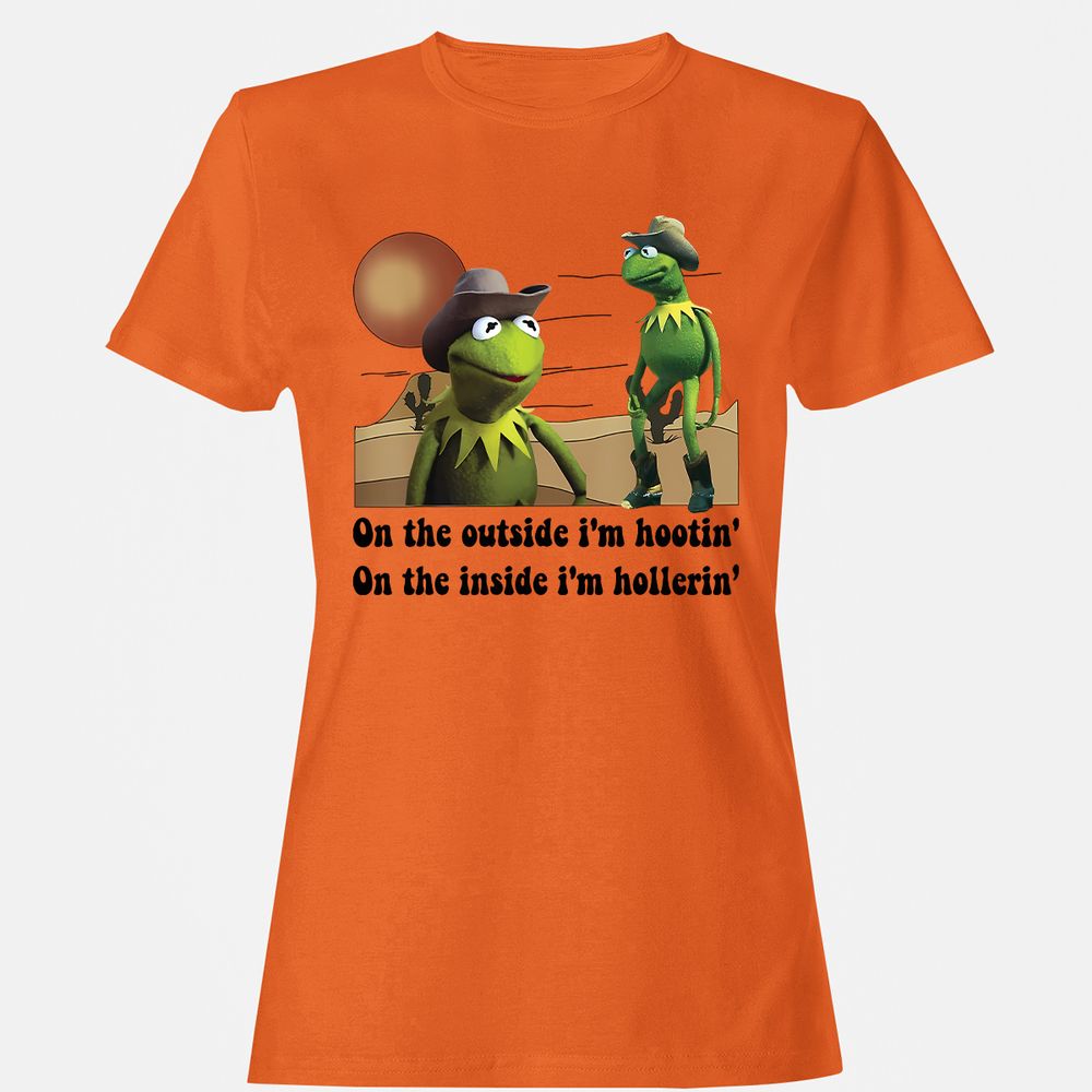 On the outside I'm hootin on the inside I'm hollerin - Orange - 11