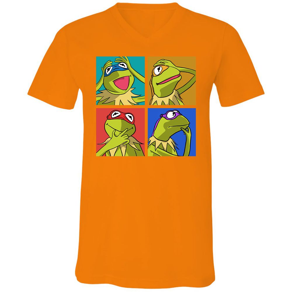 Unisex V-Neck T-Shirt - AVP34FVM - Orange - 11
