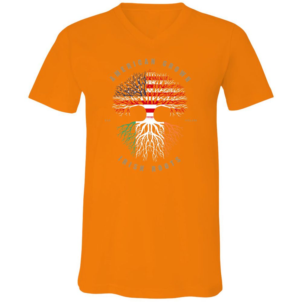Unisex V-Neck T-Shirt - UKY3BYE8 - Orange - 11