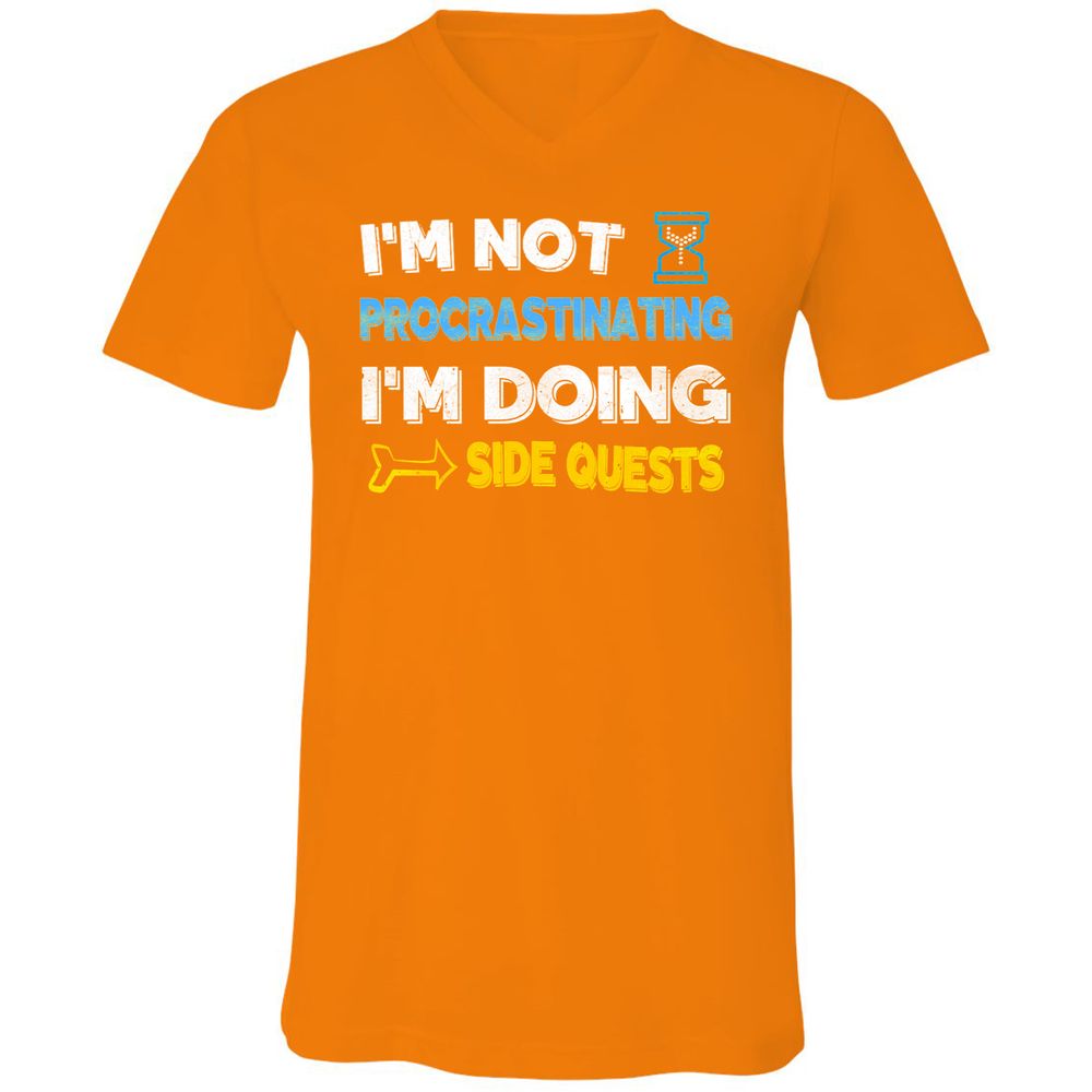 Unisex V-Neck T-Shirt - 7M3E573W - Orange - 11