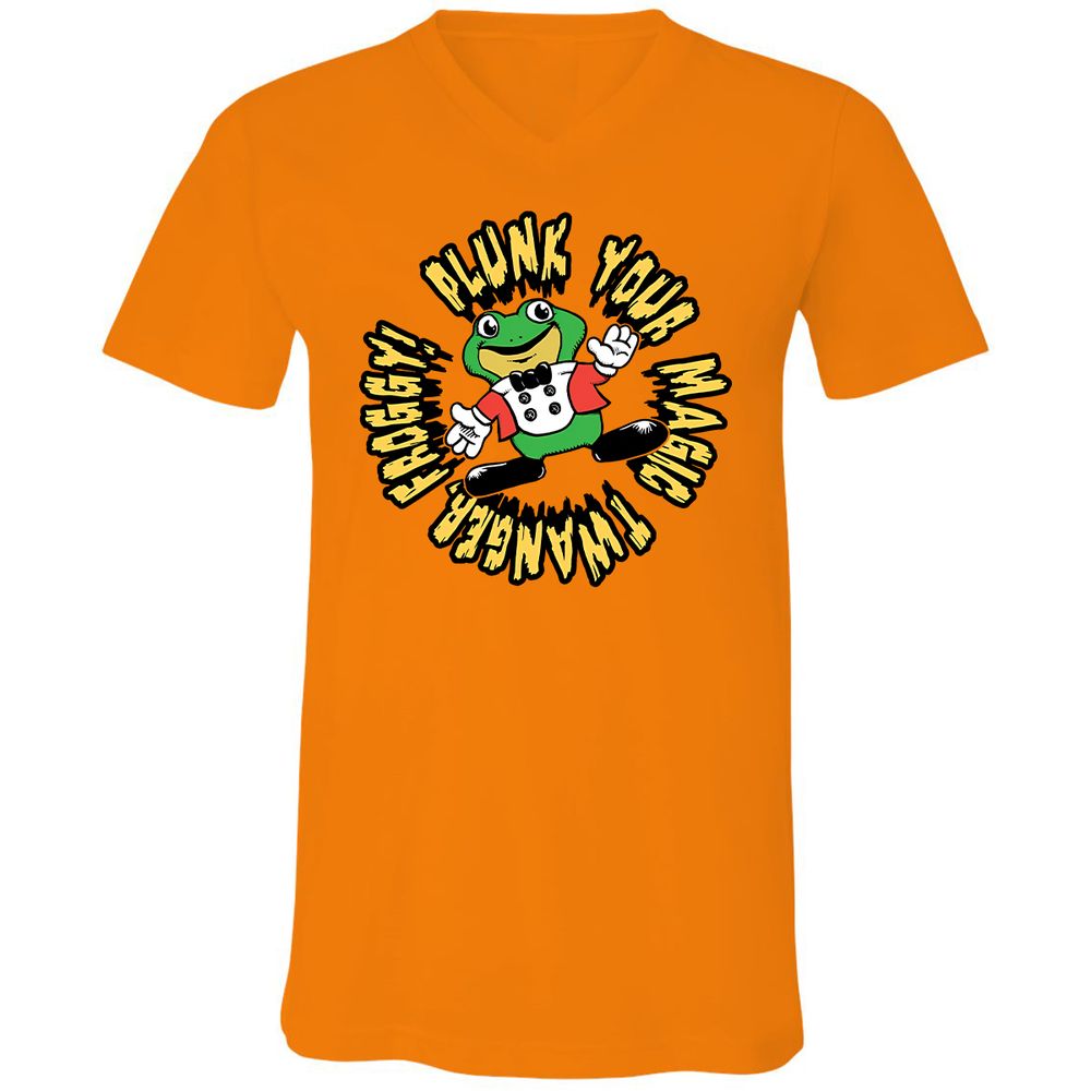Unisex V-Neck T-Shirt - YBYE8C6M - Orange - 11