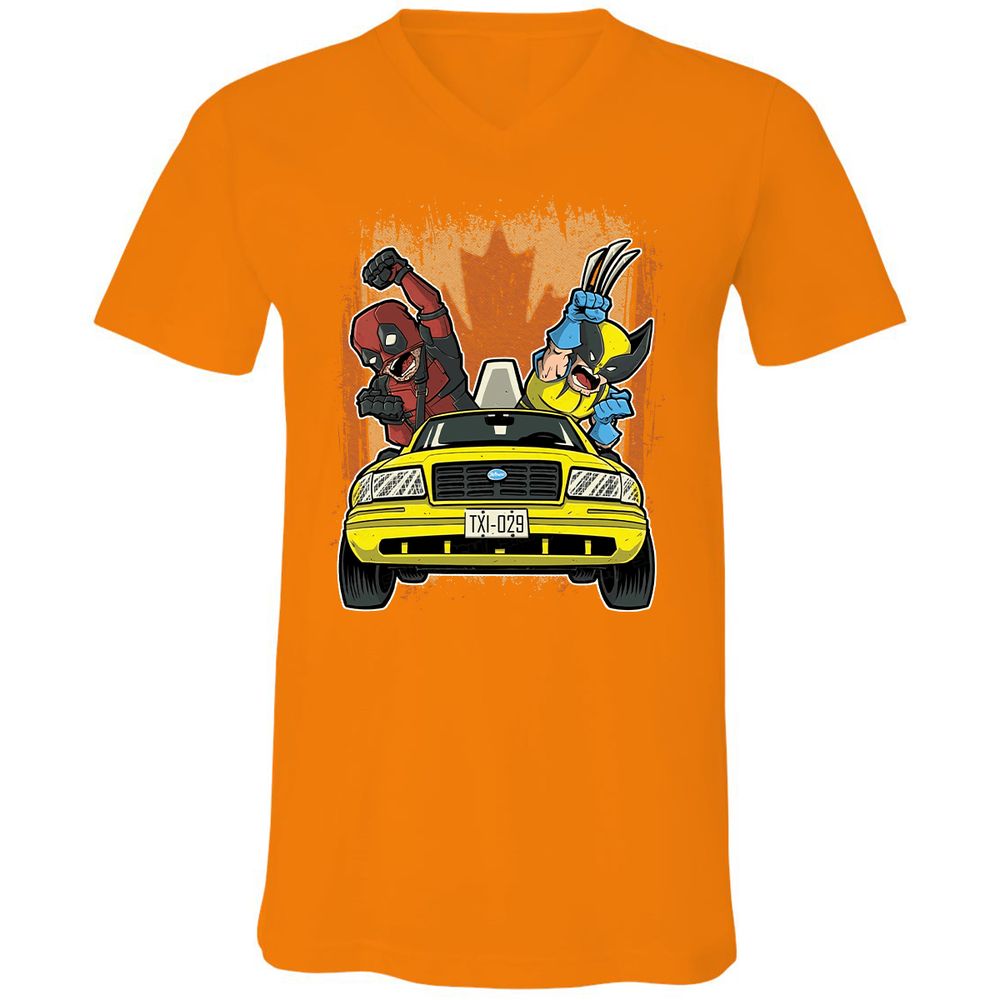 Unisex V-Neck T-Shirt - 2KNUGF3Q - Orange - 11