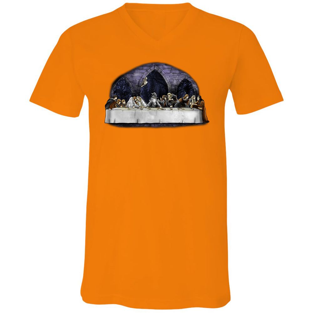 Unisex V-Neck T-Shirt - 6DTVNFTQ - Orange - 11