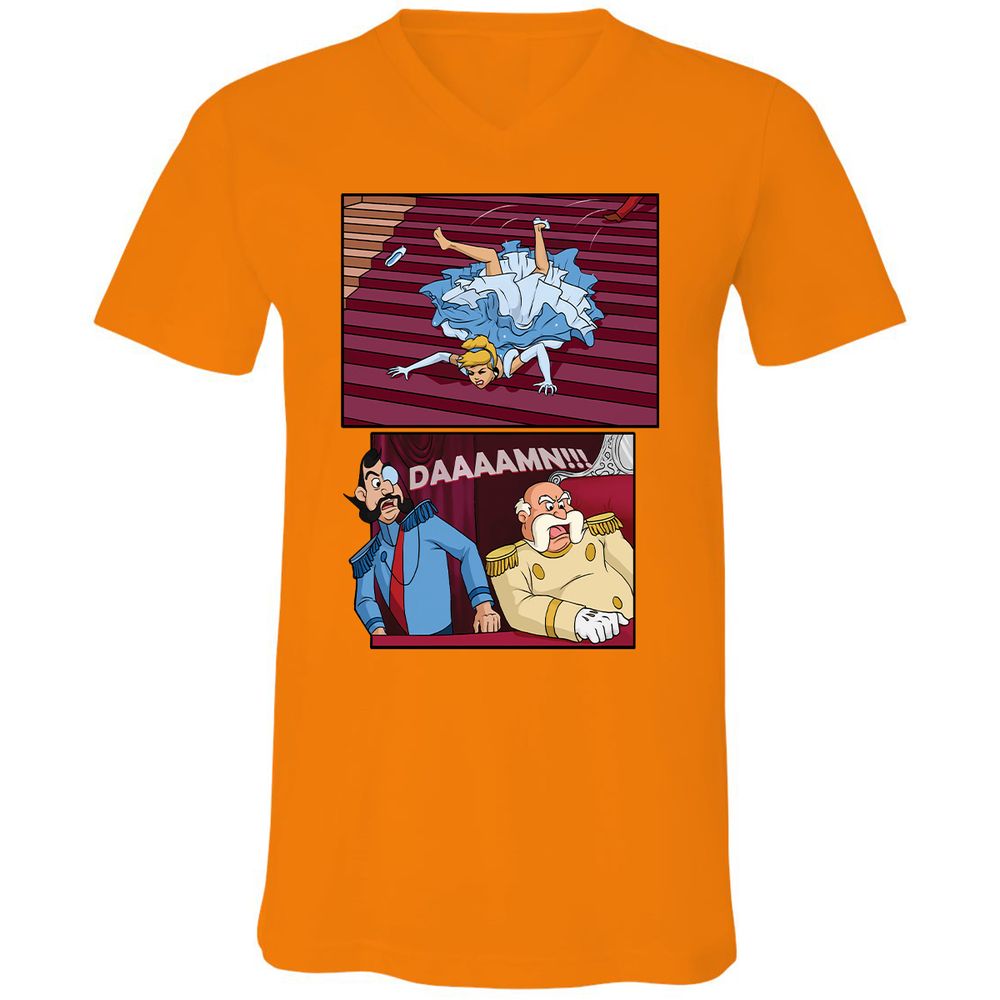 Unisex V-Neck T-Shirt - ZRTJZWB6 - Orange - 11