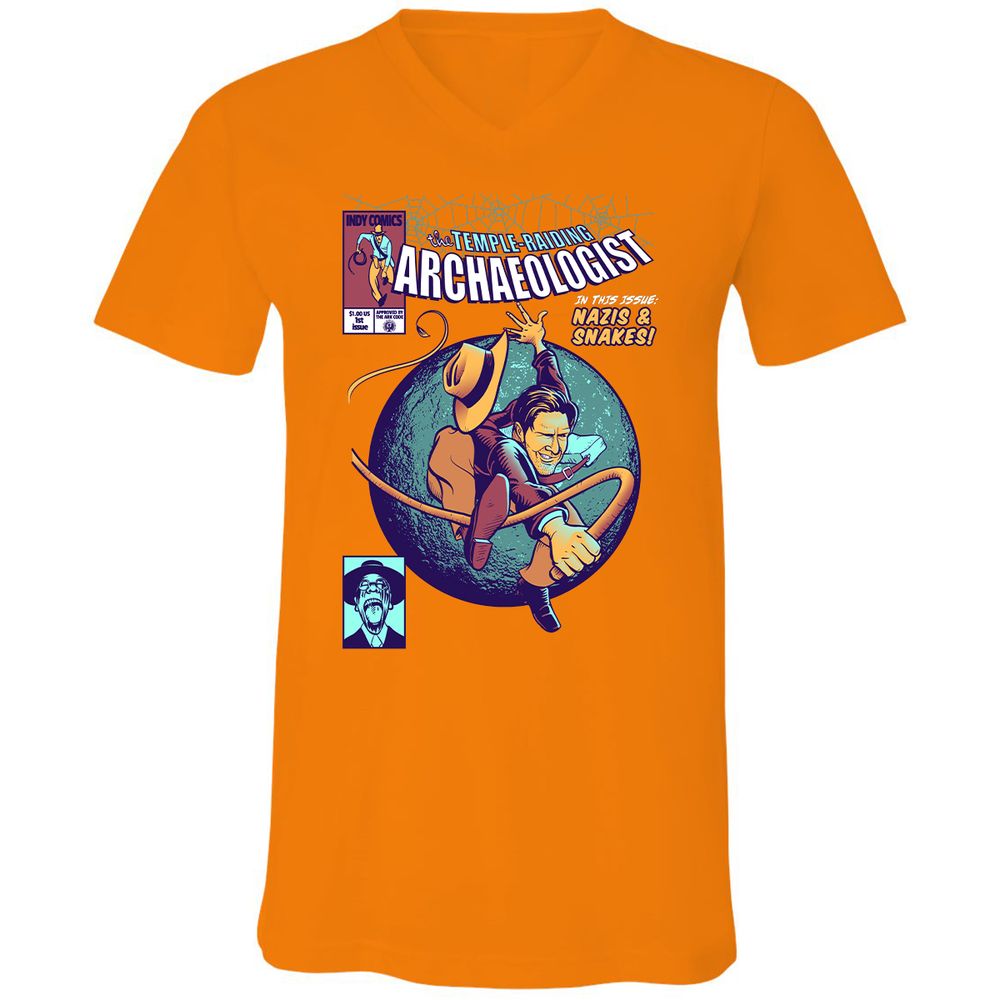 Unisex V-Neck T-Shirt - BNNYYSX8 - Orange - 11