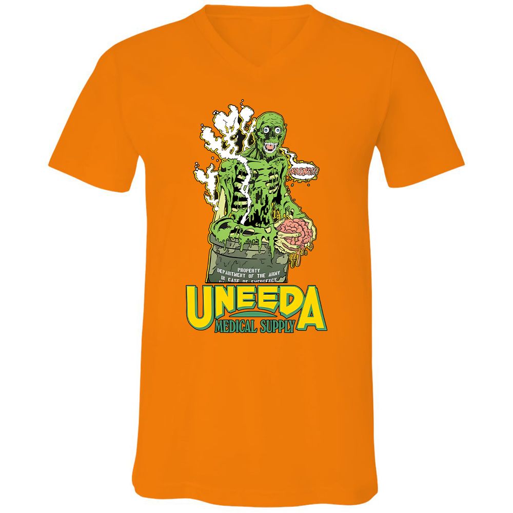 Unisex V-Neck T-Shirt - VMRC8YNC - Orange - 11