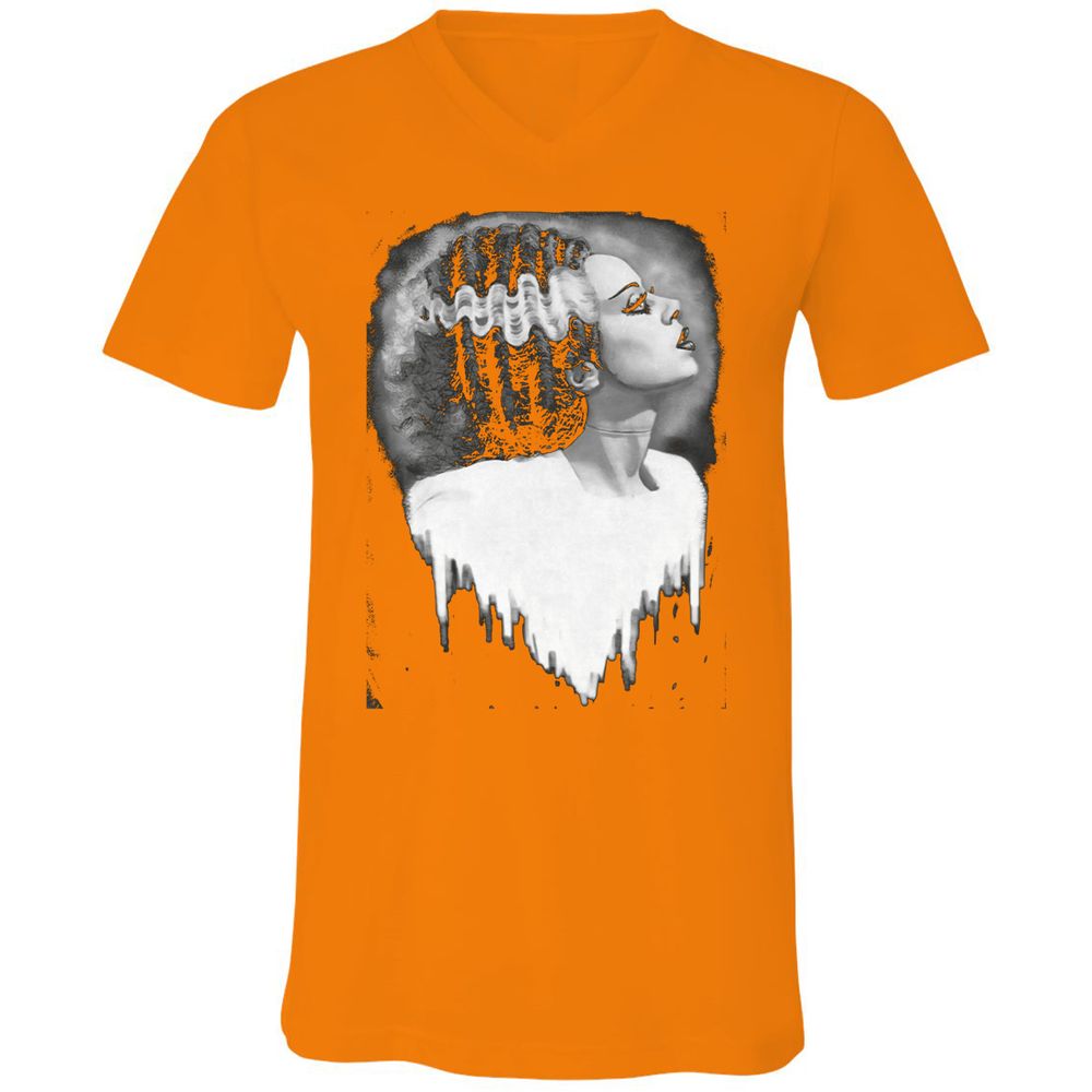 Unisex V-Neck T-Shirt - F6U64ECS - Orange - 11