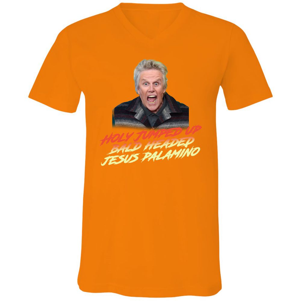 Unisex V-Neck T-Shirt - 3GGQ9XY5 - Orange - 11