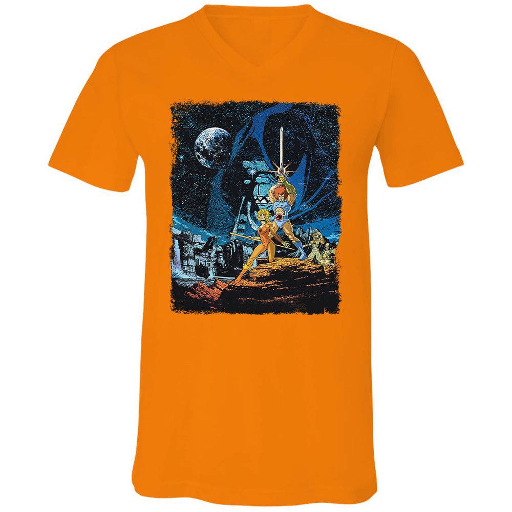 Unisex V-Neck T-Shirt - 3J39DZBL - Orange - 11