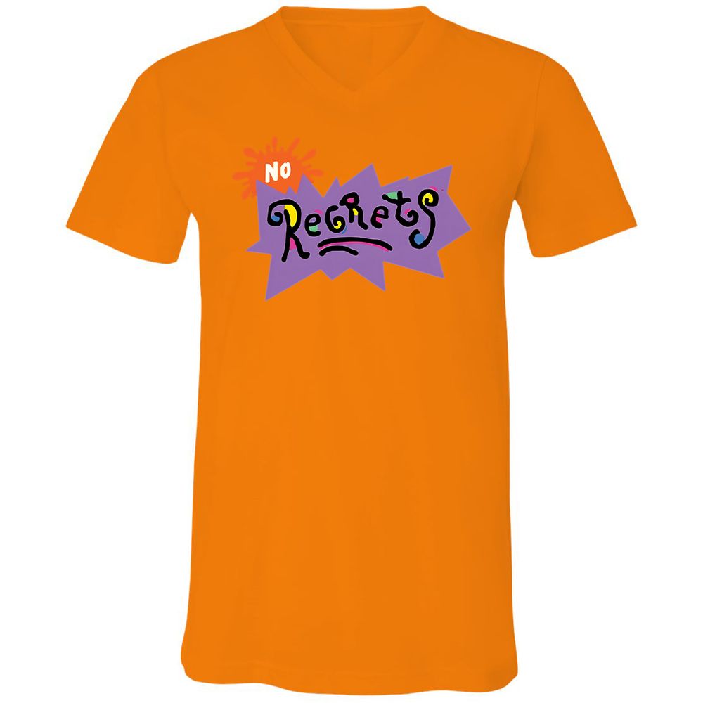 Unisex V-Neck T-Shirt - PDD5KLXM - Orange - 11