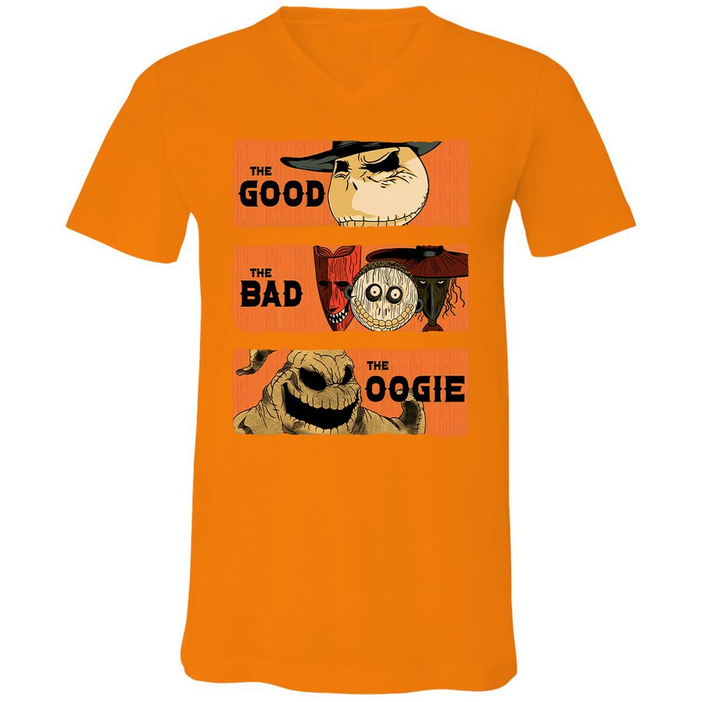 Unisex V-Neck T-Shirt - D9T9E26E - Orange - 11