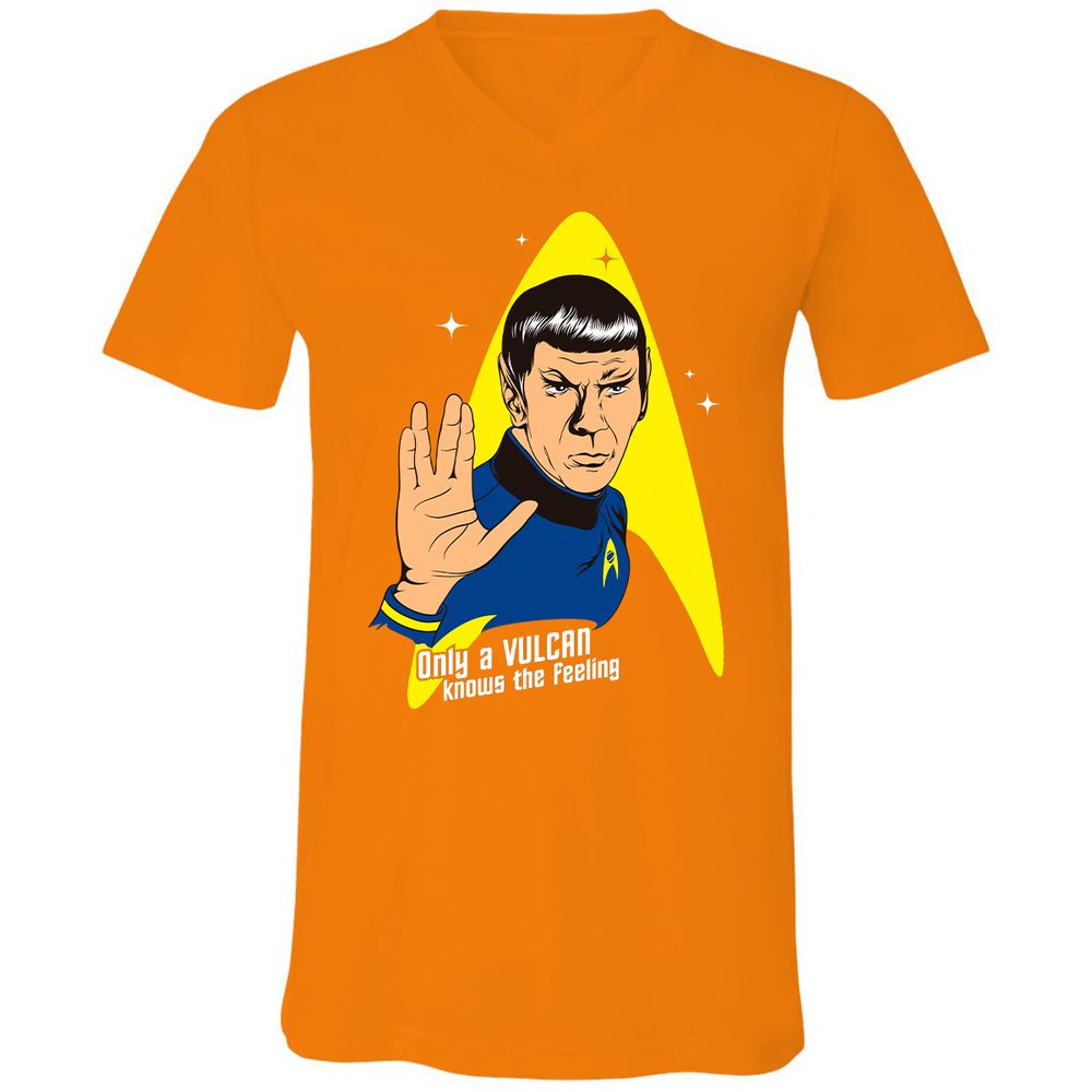 Unisex V-Neck T-Shirt - 9JQPN2ZJ - Orange - 11