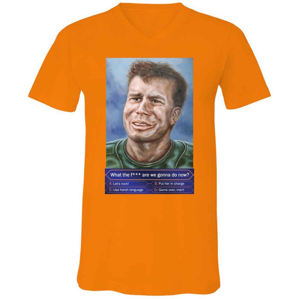 Unisex V-Neck T-Shirt - ZQC59P1V - Orange - 11