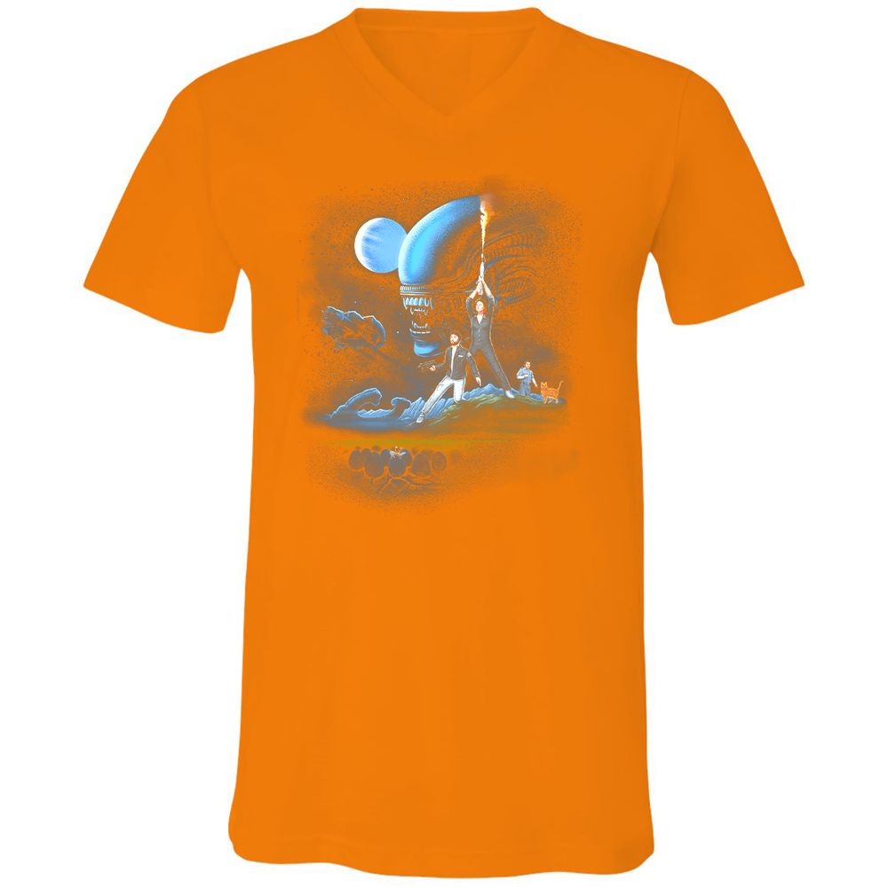 Unisex V-Neck T-Shirt - DJBBM2E9 - Orange - 11