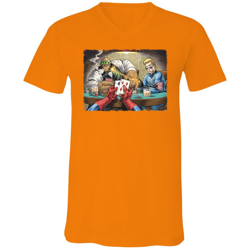 Unisex V-Neck T-Shirt - W23GM9MF - Orange - 11