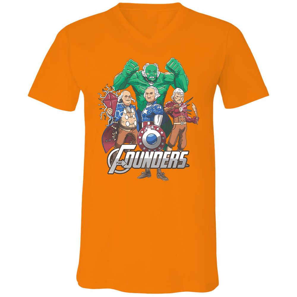 Unisex V-Neck T-Shirt - 2P2E9D8M - Orange - 11