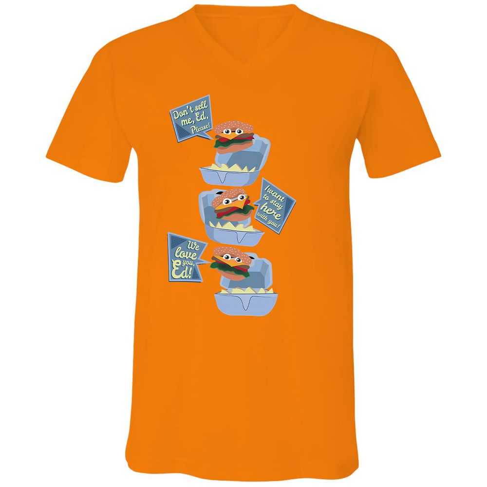 Unisex V-Neck T-Shirt - Z7P2HVQ4 - Orange - 11