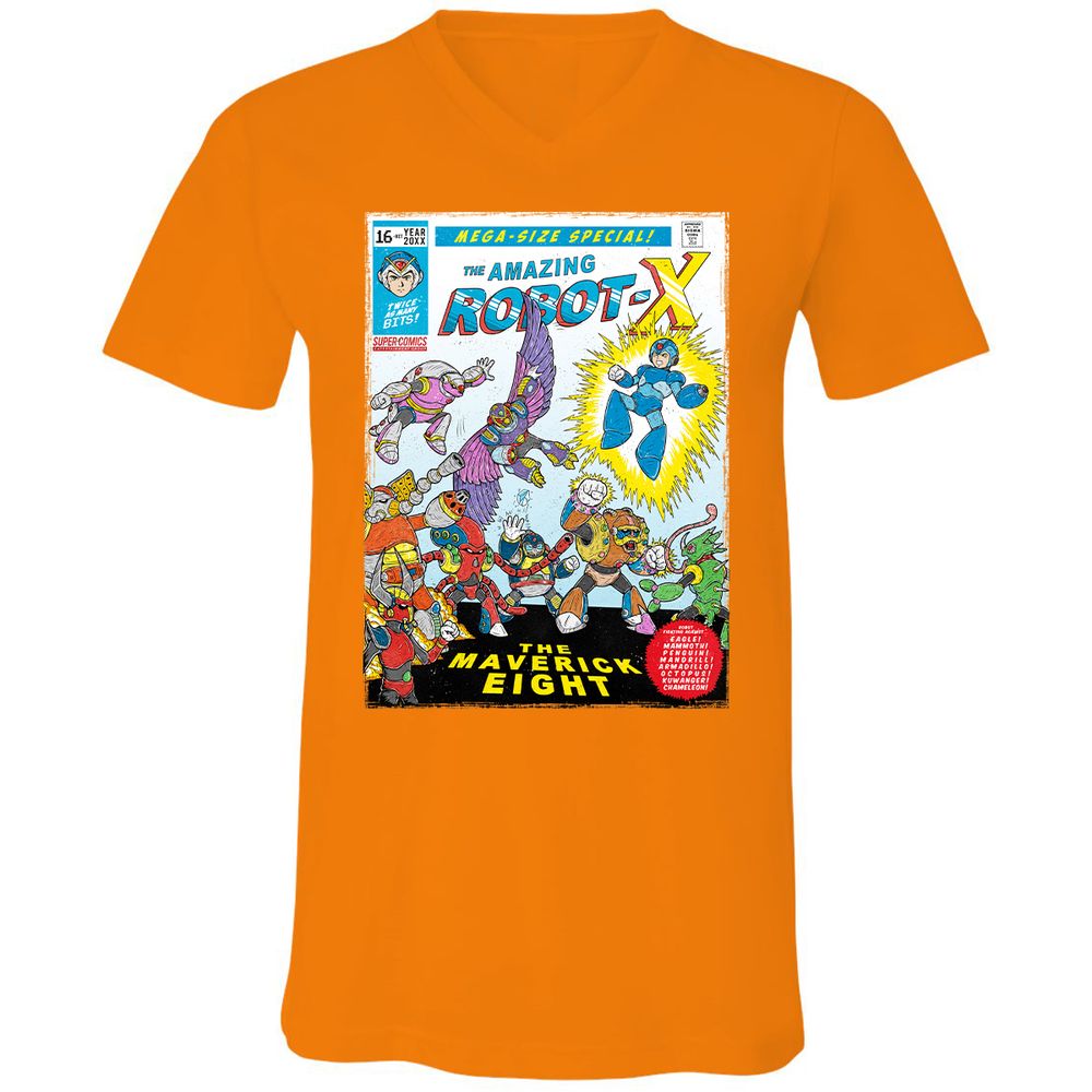 Unisex V-Neck T-Shirt - 6KNQZDAD - Orange - 11