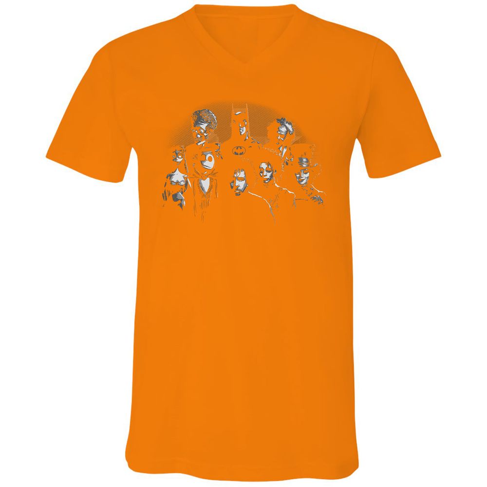 Unisex V-Neck T-Shirt - JXP7P9JS - Orange - 11