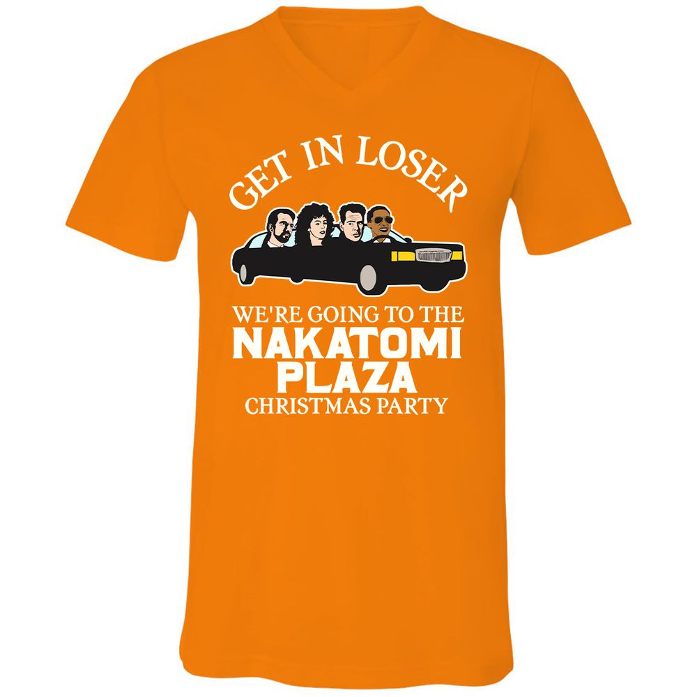Unisex V-Neck T-Shirt - 4ZX8V9GV - Orange - 11