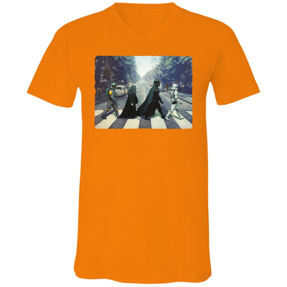 Unisex V-Neck T-Shirt - KT87ND3C - Orange - 11