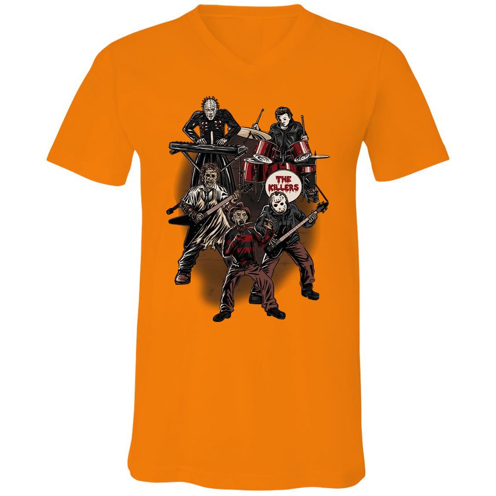 Unisex V-Neck T-Shirt - GZSWG9F3 - Orange - 11