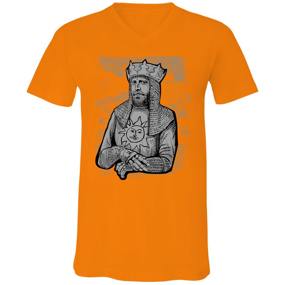 Unisex V-Neck T-Shirt - J46FX5JT - Orange - 11