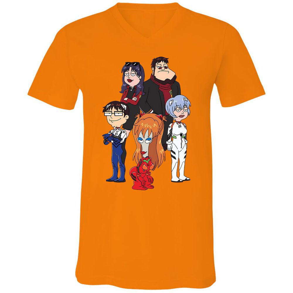 Unisex V-Neck T-Shirt - 55PGZX8X - Orange - 11