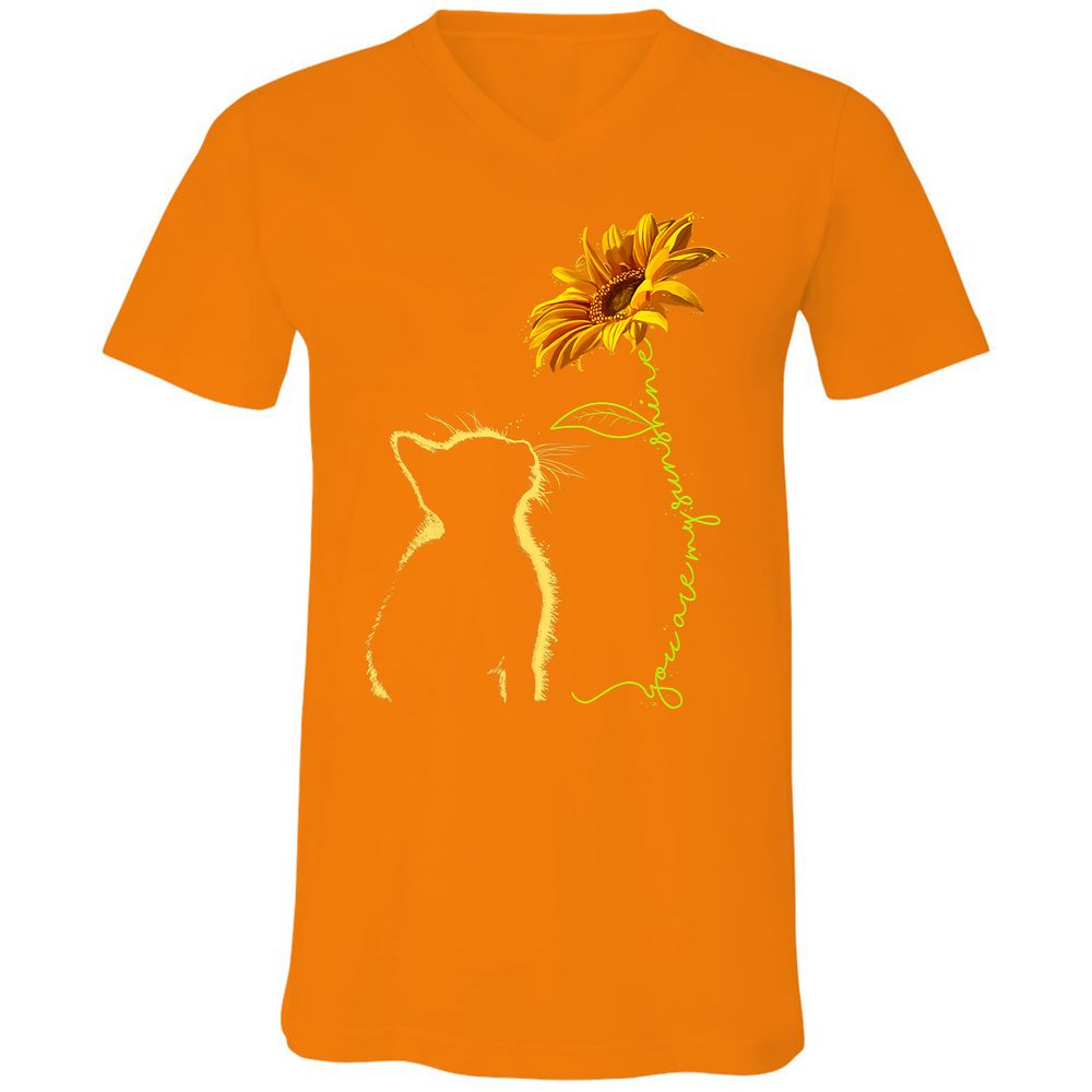 Unisex V-Neck T-Shirt - AXS3GWCJ - Orange - 11