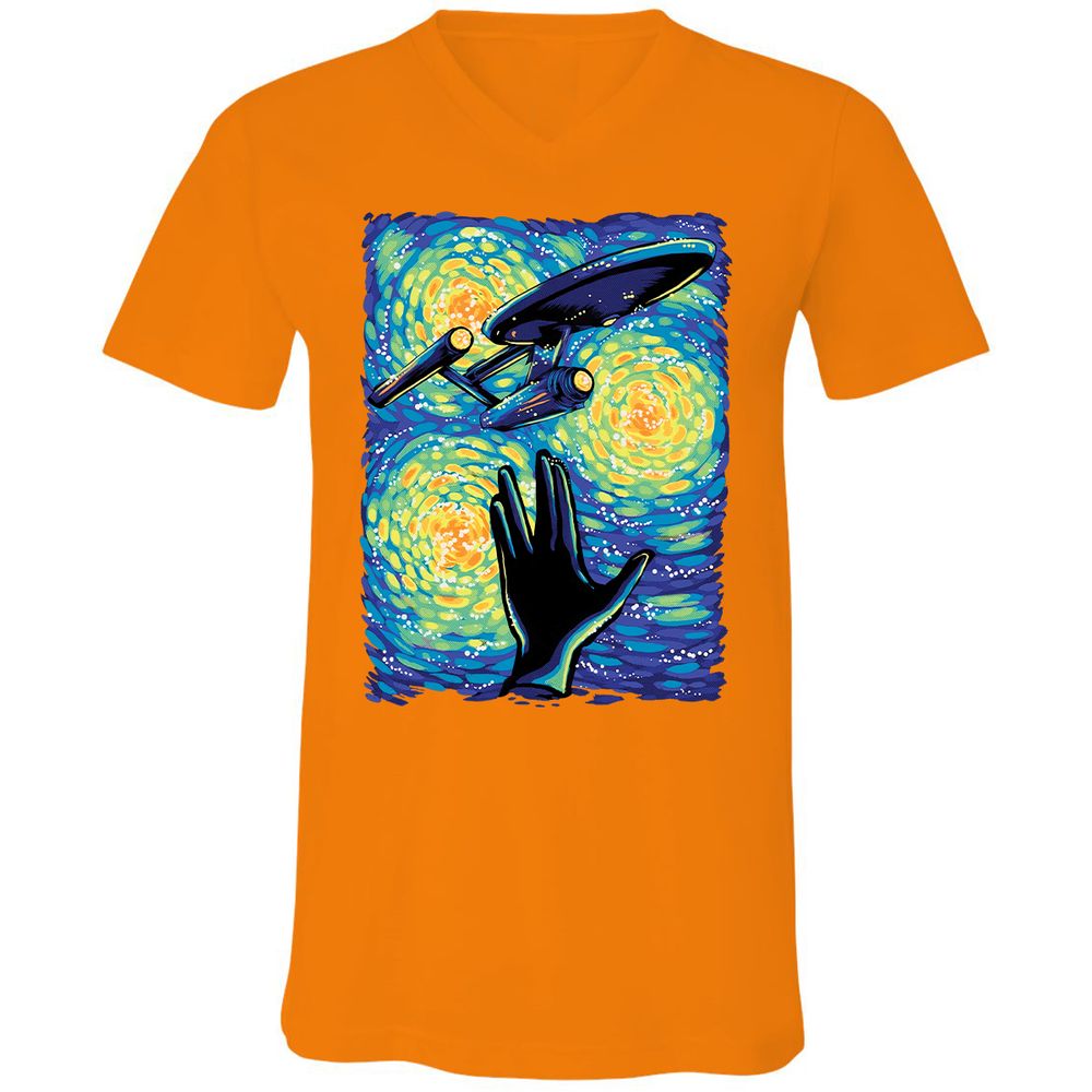 Unisex V-Neck T-Shirt - EJ86WJ24 - Orange - 11