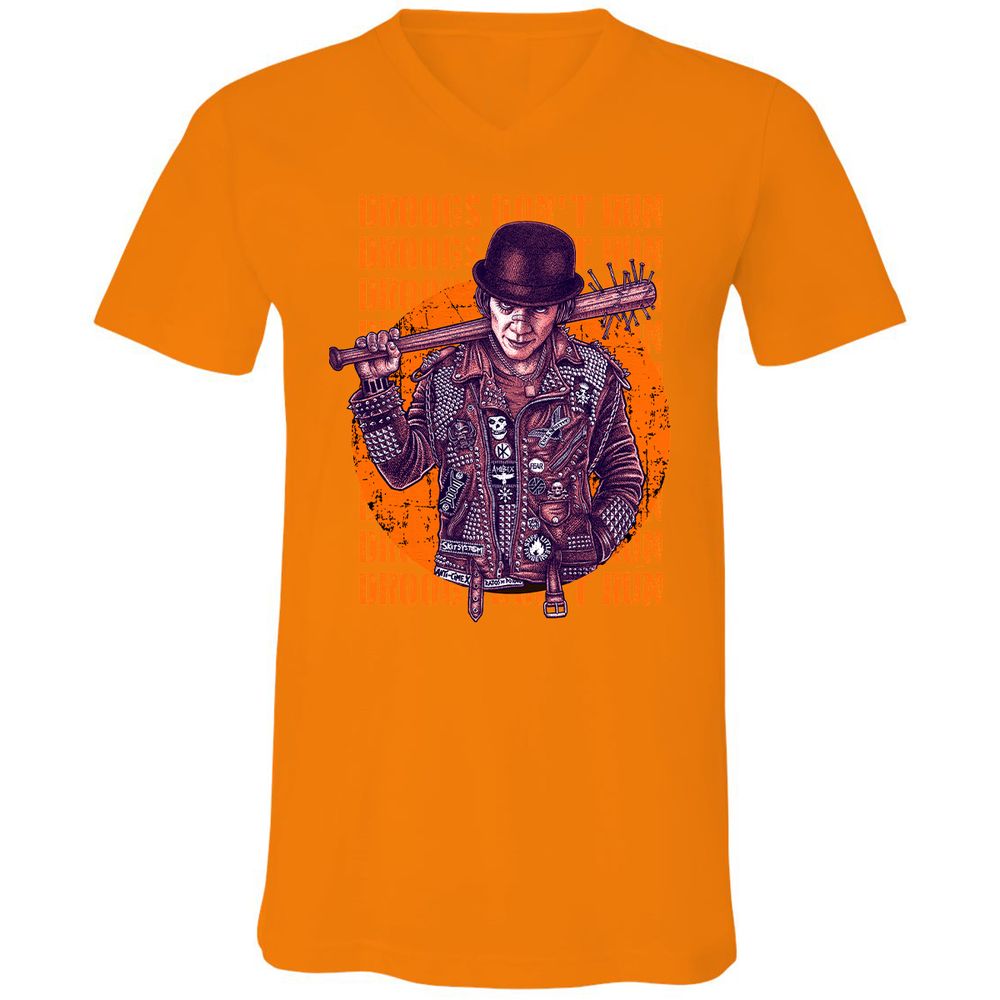 Unisex V-Neck T-Shirt - XTT2PRCQ - Orange - 11