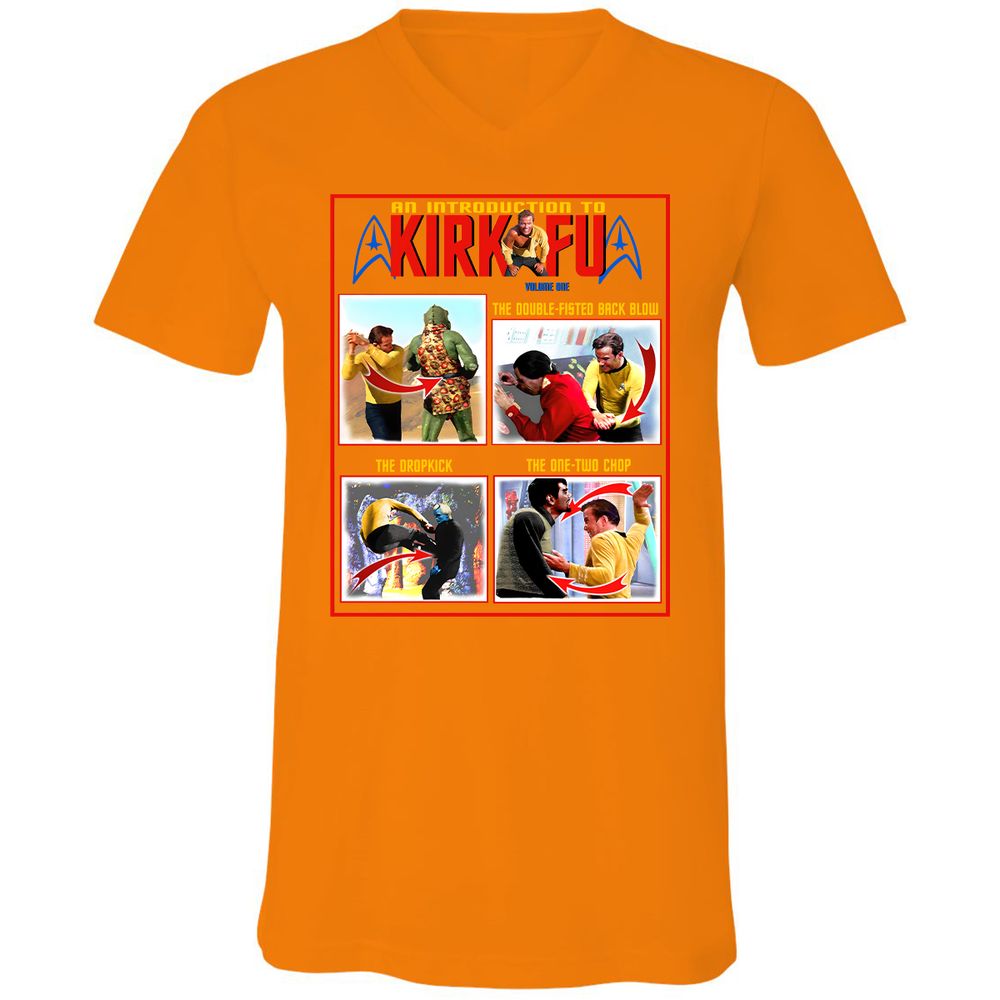 Unisex V-Neck T-Shirt - 1ZMQY5XB - Orange - 11
