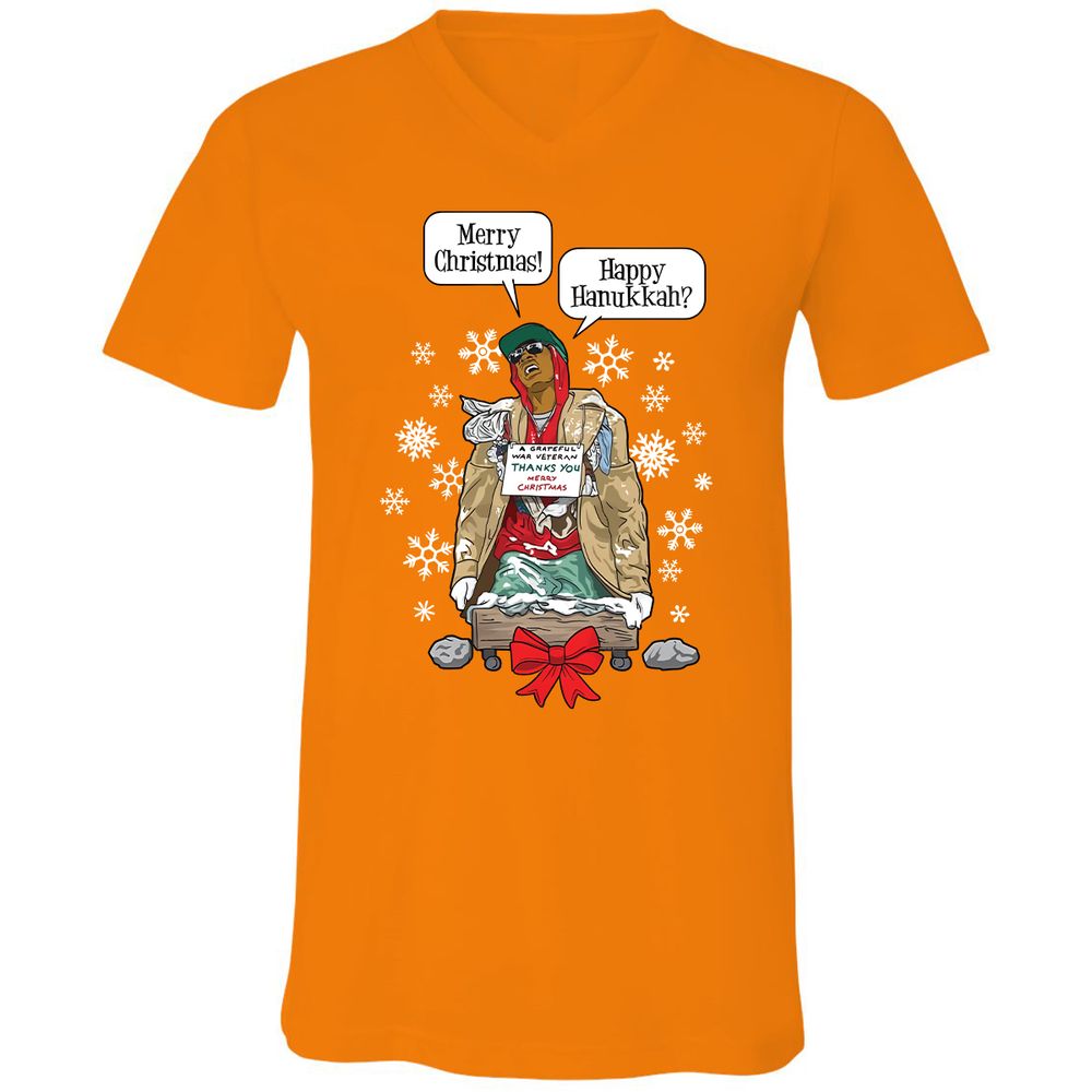 Unisex V-Neck T-Shirt - N77KNJSD - Orange - 11