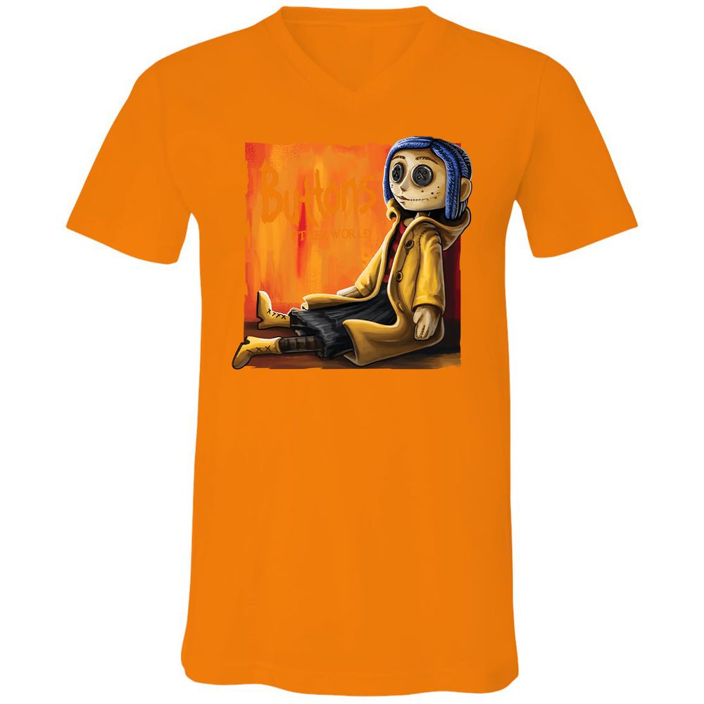 Unisex V-Neck T-Shirt - VULUVM1Y - Orange - 11