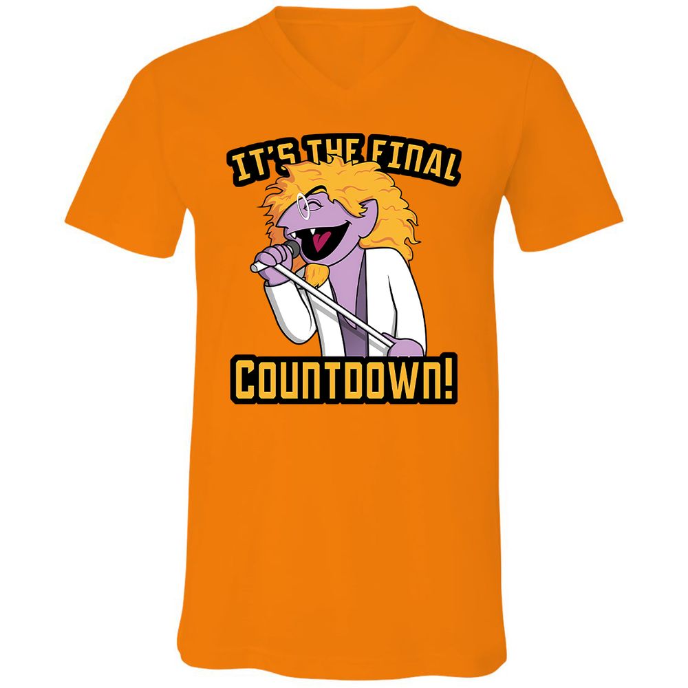 Unisex V-Neck T-Shirt - MUJE76XH - Orange - 11