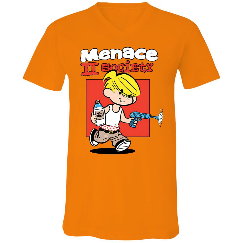 Unisex V-Neck T-Shirt - 5RGNQAMY - Orange - 11
