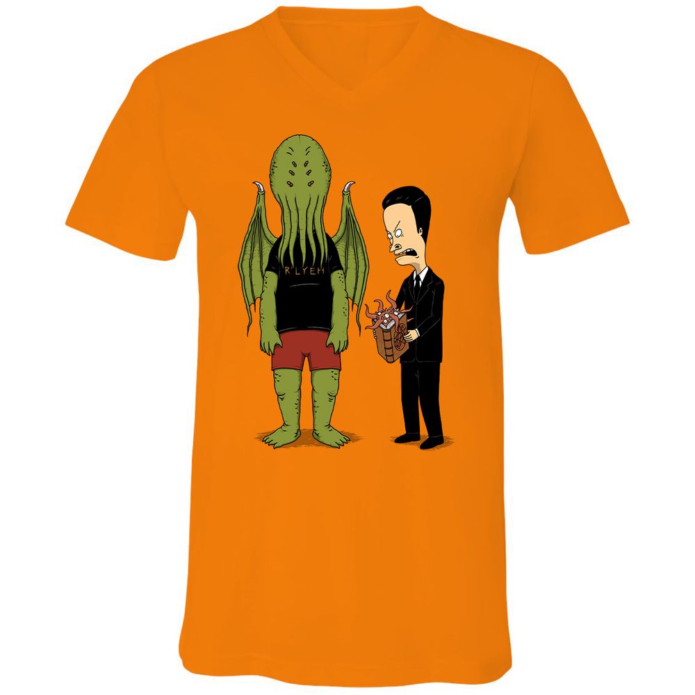 Unisex V-Neck T-Shirt - JPJ7JK7Z - Orange - 11