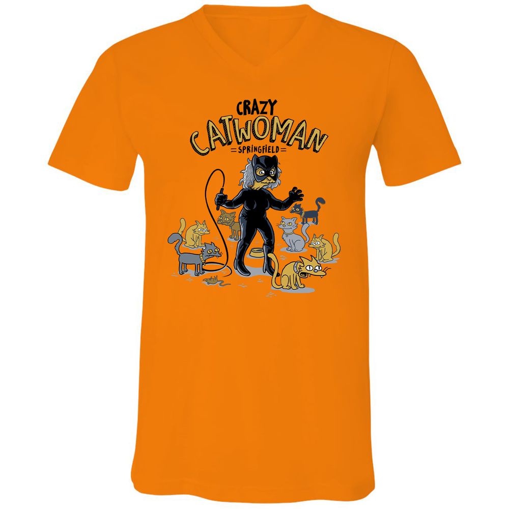 Unisex V-Neck T-Shirt - AHGM4F5Z - Orange - 11