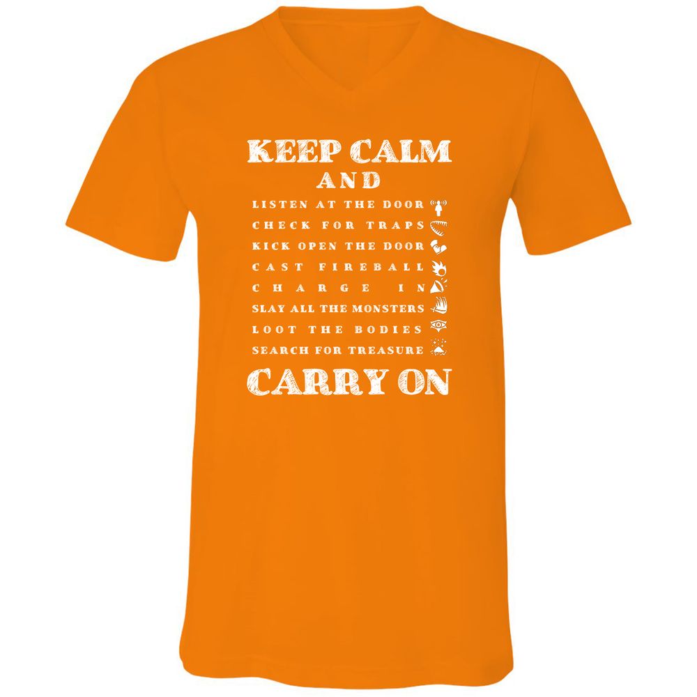 Unisex V-Neck T-Shirt - ZYDH2HSP - Orange - 11