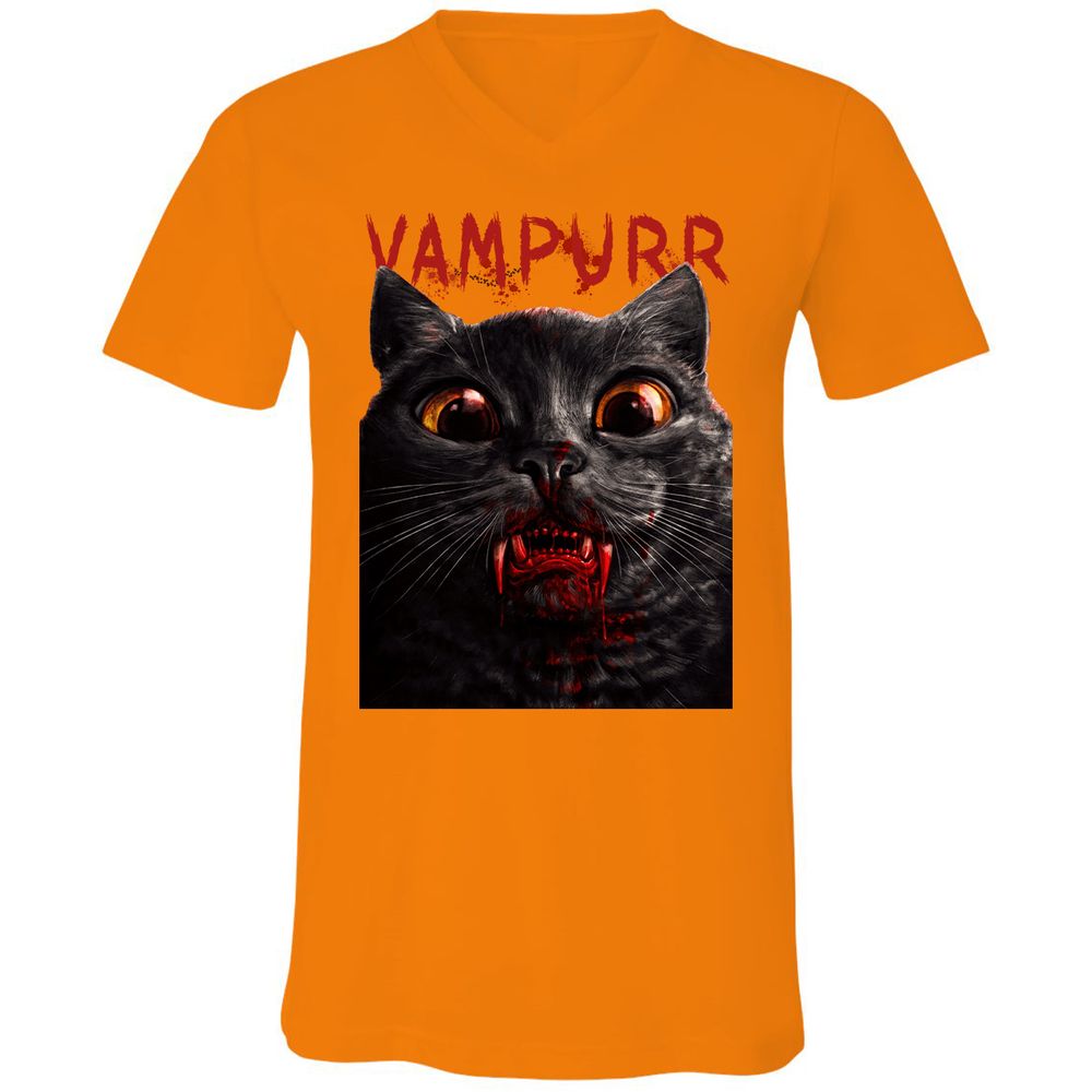 Unisex V-Neck T-Shirt - N7A8A96D - Orange - 11